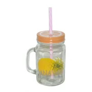 Γυάλινο βάζο με χερούλι και καλαμάκι