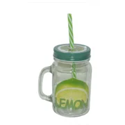 Γυάλινο βάζο με χερούλι και καλαμάκι - Image 4