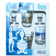 Σετ ούζα Heliostagma 2x50ml με δύο σφηνάκια