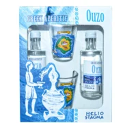 Σετ ούζα Heliostagma 2x50ml με δύο σφηνάκια - Image 2