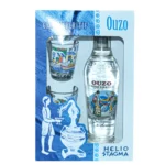 Σετ ούζο με τύπωμα  Heliostagma 200ml με δύο σφηνάκια