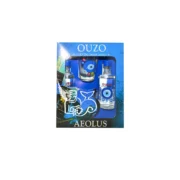 Σετ ούζα με τύπωμα Aeolus 2x50ml με δύο σφηνάκια