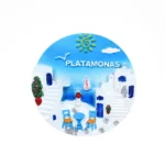 Μαγνητάκι Πλαταμώνας στρογγυλό καφενείο