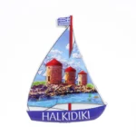 Μαγνητάκι Χαλκιδική βάρκα αναμόμυλοι