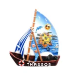 Μαγνητάκι Θάσος βάρκα χάρτης