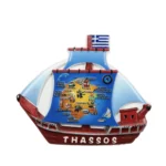 Μαγνητάκι Θάσος βάρκα χάρτης