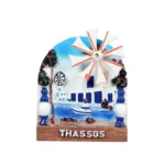 Μαγνητάκι Θάσος ανεμόμυλος λιμανάκι