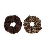 Λαστιχάκι - scrunchie διπλό λεοπάρ μεγάλο