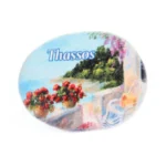 Μαγνητάκι Βότσαλο Ε6 λουλούδια μπαλκόνι