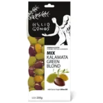 Ελιές Heliogonos Καλαμάτας - πράσινες - ξανθές 200γρ