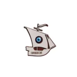 Ξύλινο μαγνητάκι Greece βάρκα